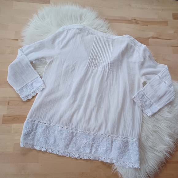 {Rebecca Taylor} White Embroidered Cotton Top - Picture 6 of 8